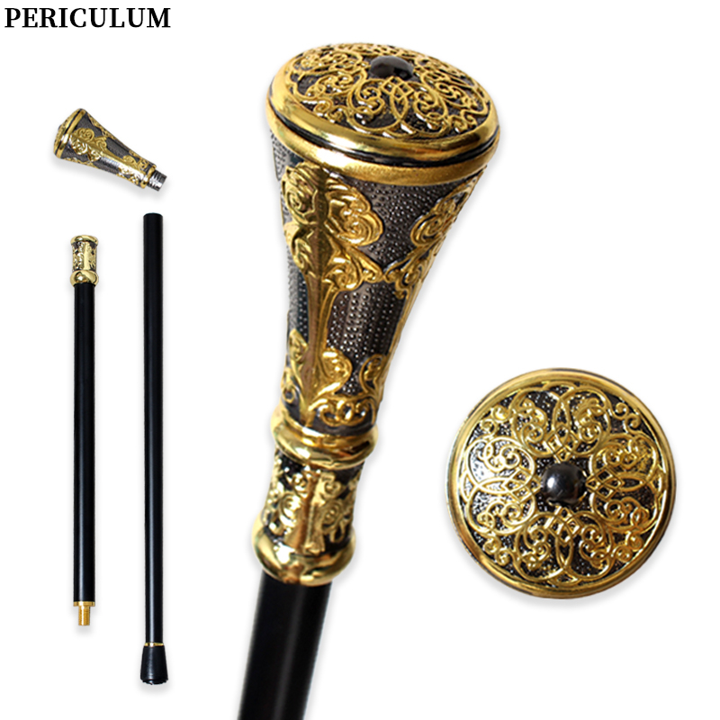 Detachable Cosplay Prop - Викторианская трость с черно-золотым цветочным узором