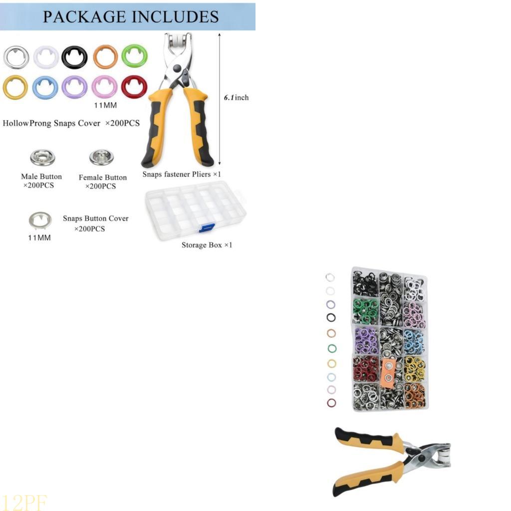 Snap Plier Setter - Металлические застежки-кнопки 12PF, 11 мм с