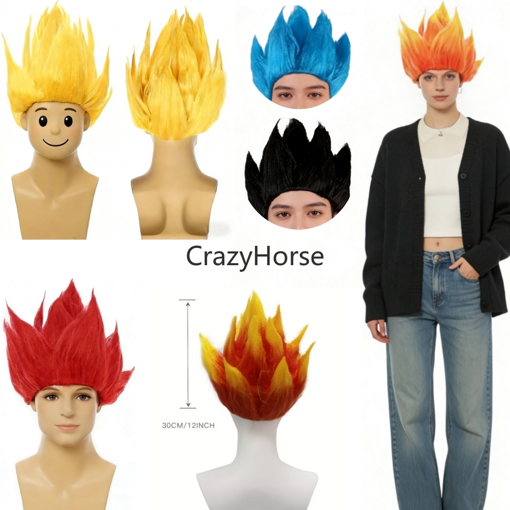 Cosplay Flame Prop - Парик для косплея Сайян Гоку для
