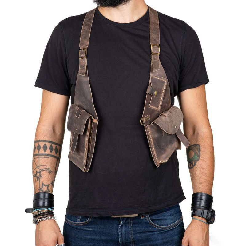 Evoker Cosplay Prop - Ретро средневековый кожаный ремень на плечо,